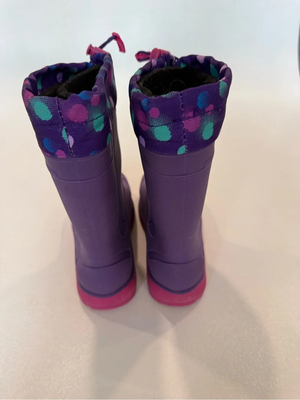 Kamik Snobuster 2 Winter Snow Boots Girls Size 4 Purple Pink Polka Dot